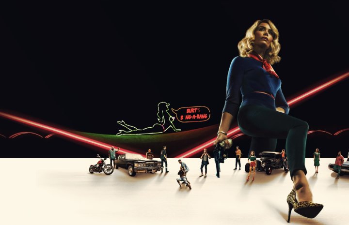 lots of people, a girl posing and cars