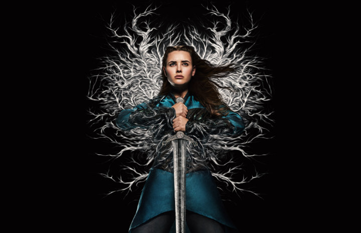 Nimue is holding the sword of power