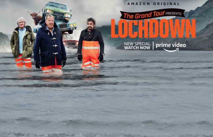 water and three characters standing